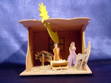 wooden nativity scene